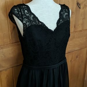 Lace Sweetheart Formal Black Corset Gown Sheer Size 10 Valentines Outfit Prom
